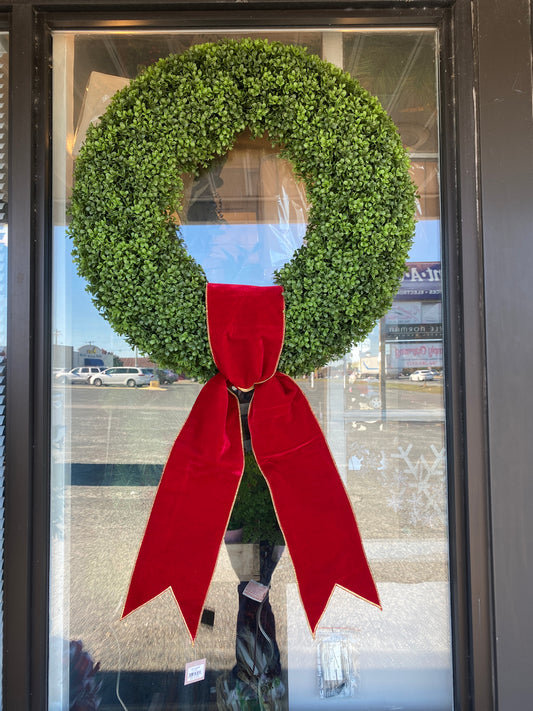 6"x 70" Red Velvet Banner/ Wreath Sash with Gold Backing (Sash Only)