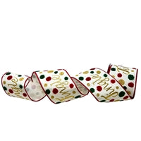 Red/Green/Gold Polka Dot Chenille Embroidery with Gold Jingle Embroidery 4"x10yds