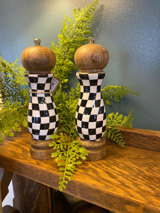 Checked Salt & Pepper Grinders