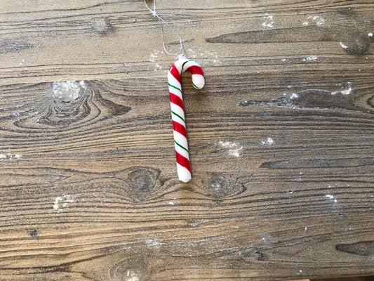 Candy Cane Ornament 6”H Glass