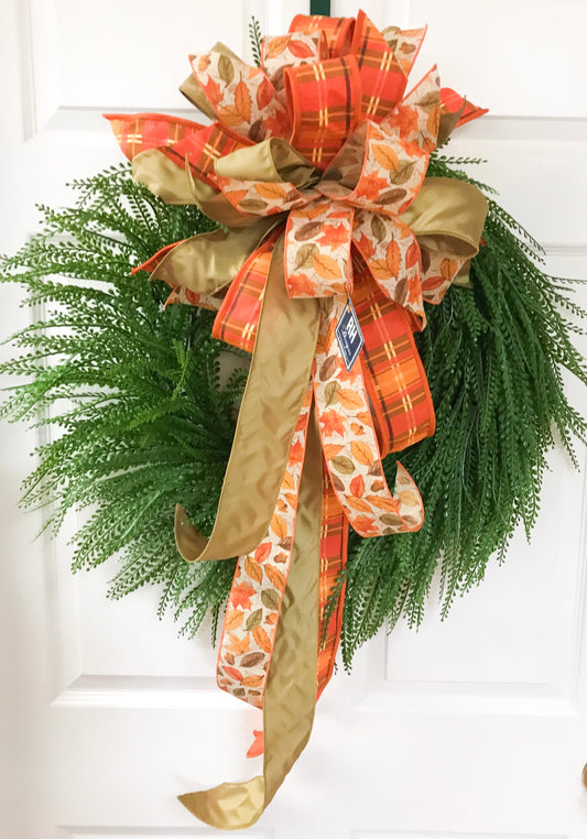 Fall Leaves and Plaid Bow (Bow Only)