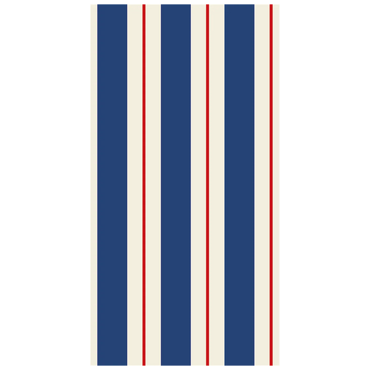 Navy & Red Awning Stripe Guest Napkin Pack of 16