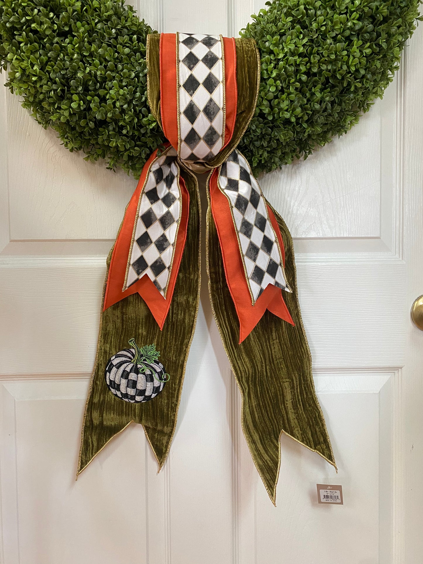 6"x70" Moss Banner/ Wreath Sash with Gold Backing