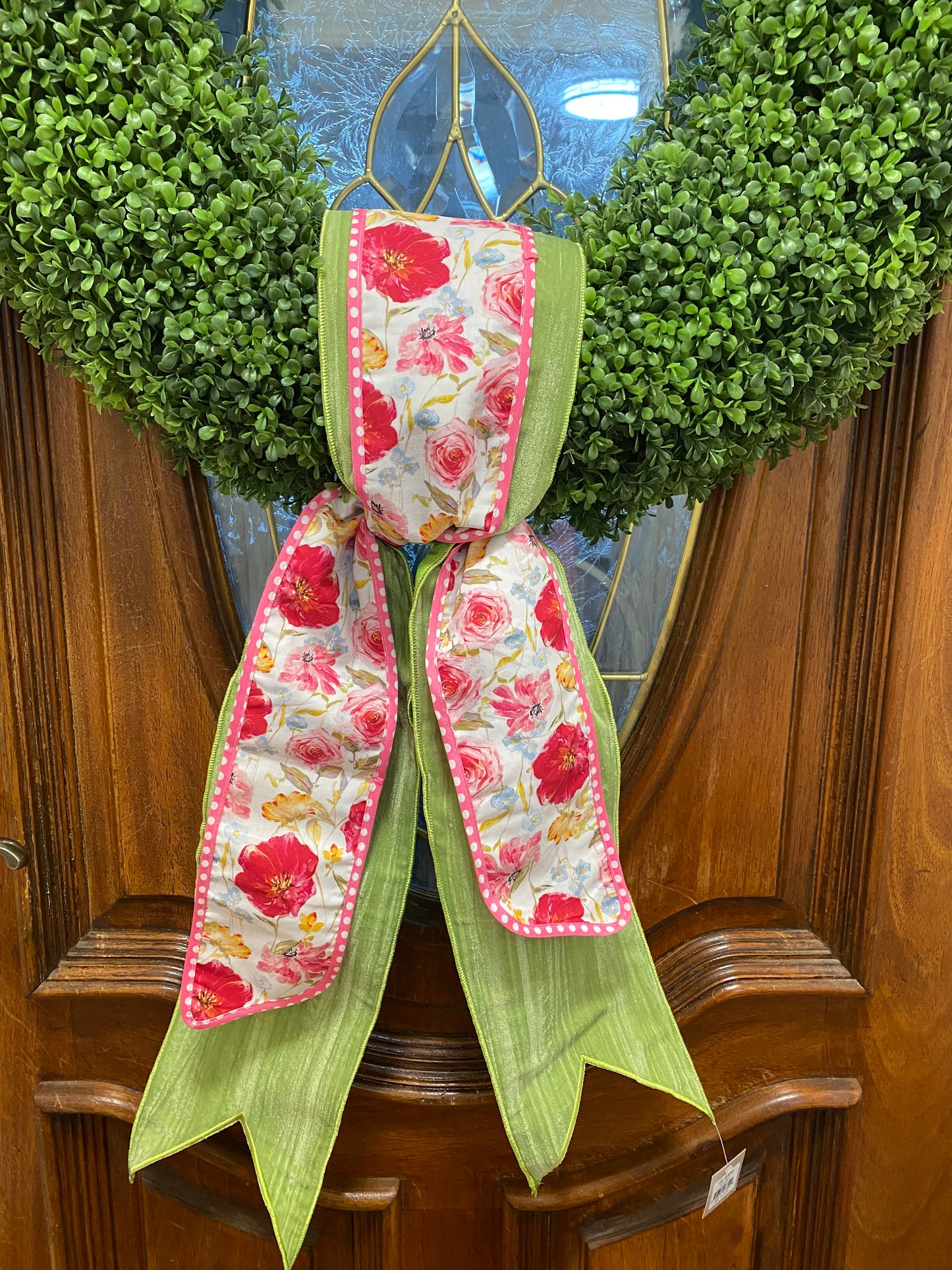Spring Floral Mix Wreath Sash Pink 4"x56"