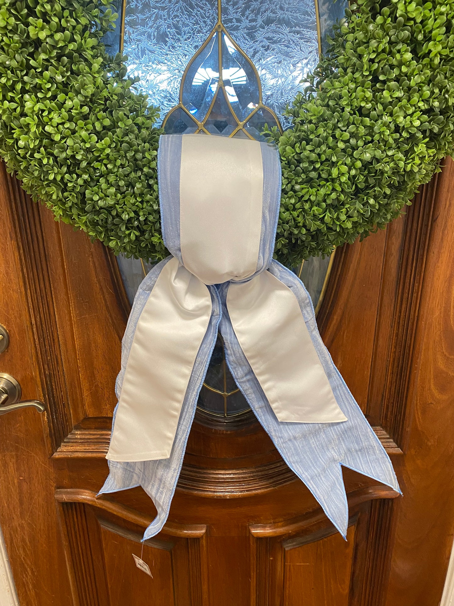 White Satin Wreath Sash 4"x56"