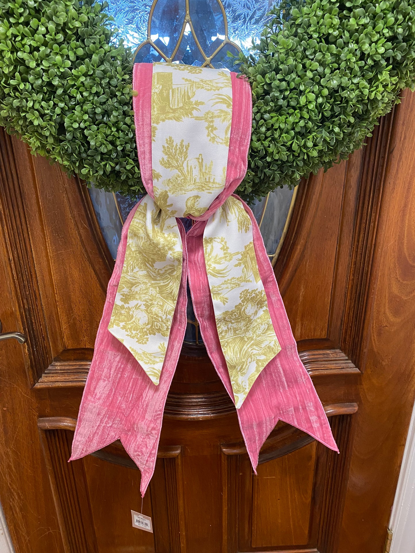 Canvas Toile Wreath Sash Lime Green 4"x 56"