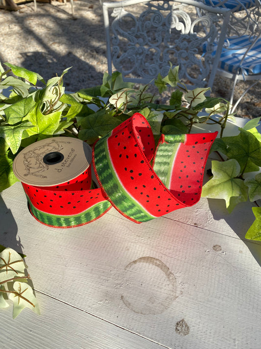1.5" x10yds Watermelon with Rind Ribbon