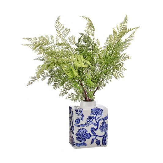 Natural Touch Foxtail Fern in Rect. Vase 20"